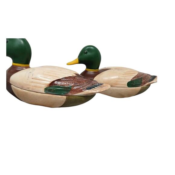 Vintage 1978 Avon Mallard Duck Glass Covered Dishes Set of 2 - Picture 5 of 8